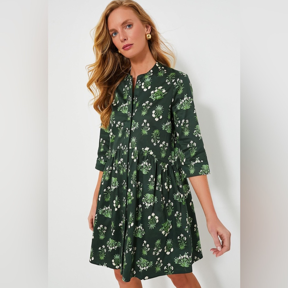 Tuckernuck Green Floral Long Sleeve Dress